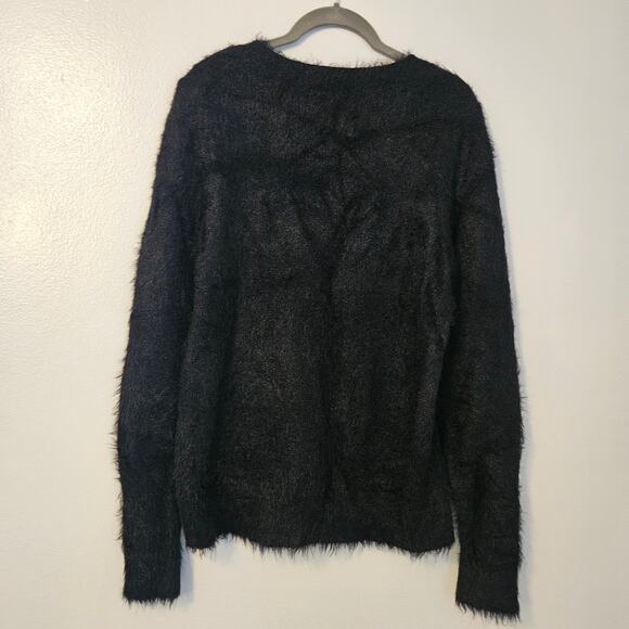 A New Day Black Fuzzy Soft Faux Fur Sweater Sz Large - Picture 6 of 6
